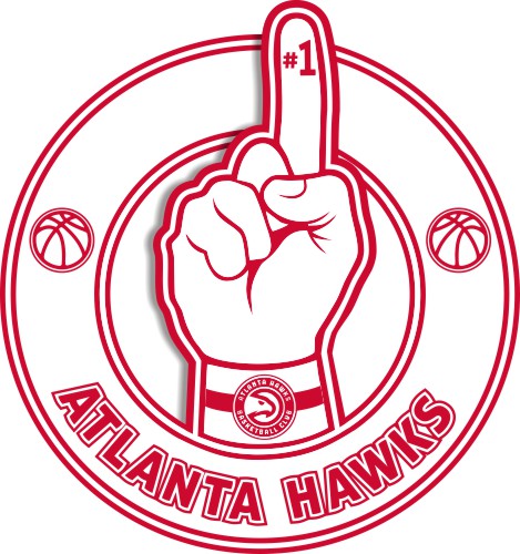 Number One Hand Atlanta Hawks logo vinyl decal